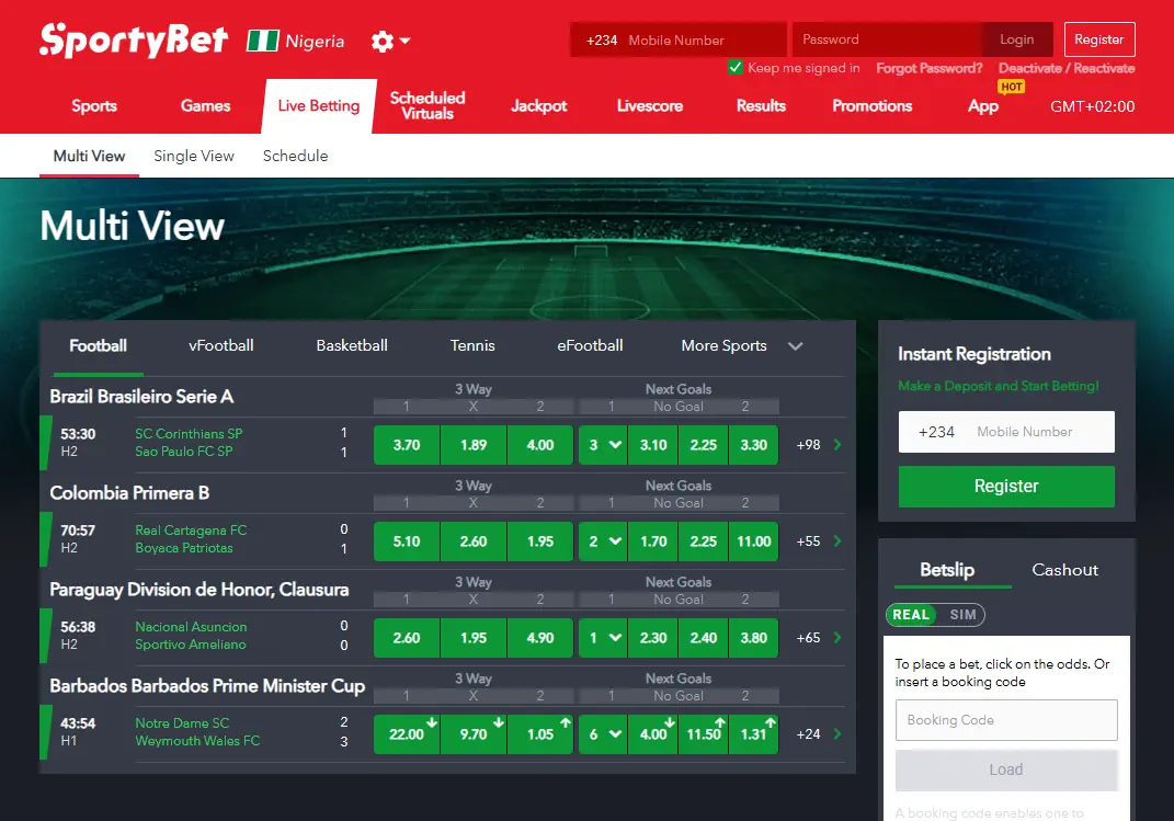 Live Beting SportyBet Screenshot